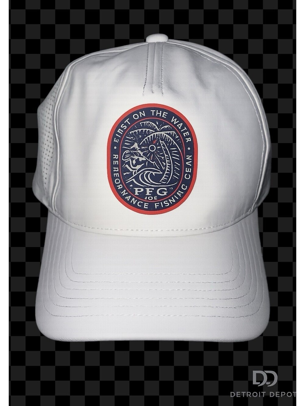 Columbia PFG Performance Fishing Gear Hat White Snapback Mesh Vent Cap Outdoor
